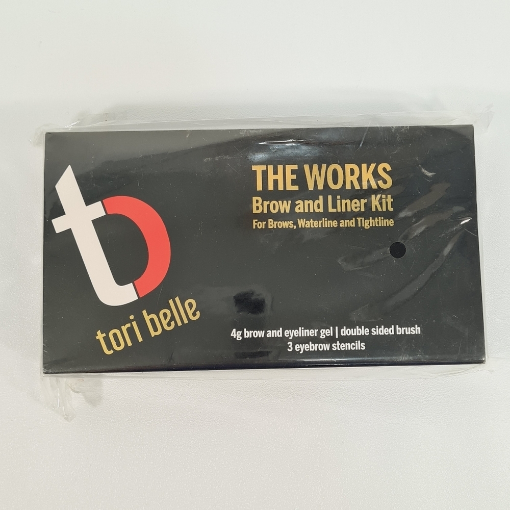 Tori Belle The Works Brow and Liner Kit:  Black Eyebrow Gel, Stencils & Brush